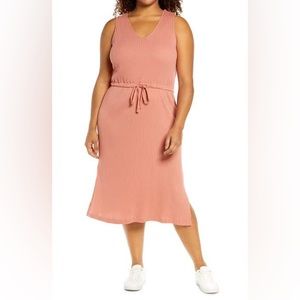 TREASURE & BOND Ribbed Sleeveless Midi Dress